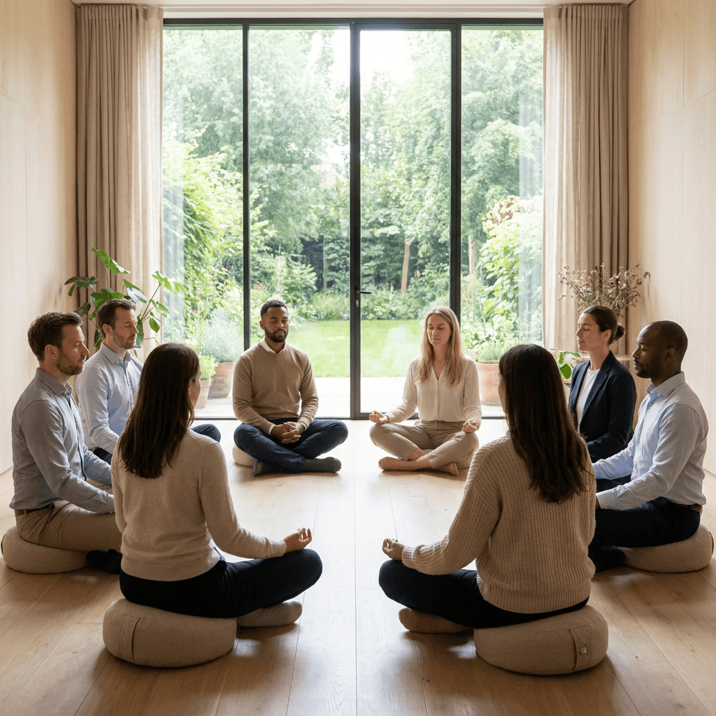 Group meditation session