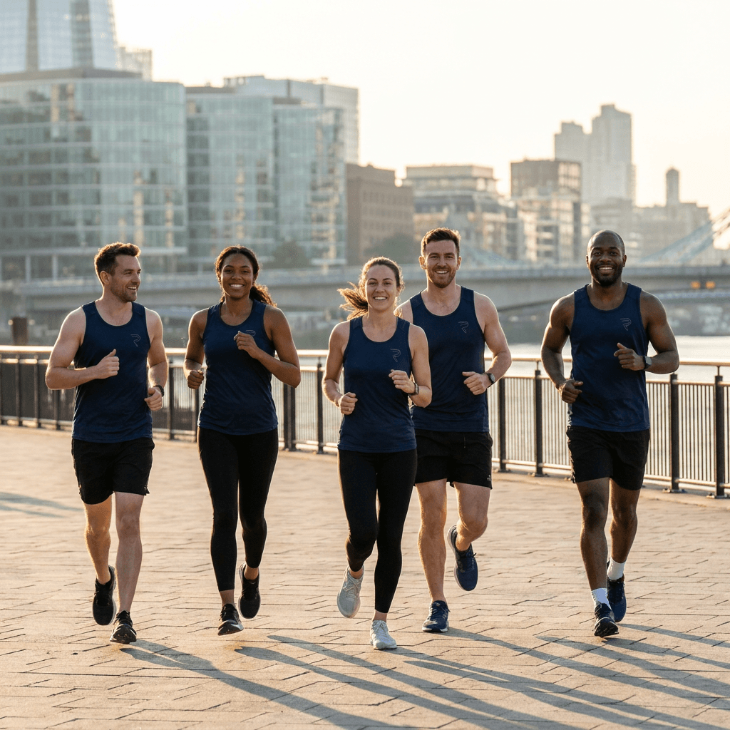 Morning run with colleagues